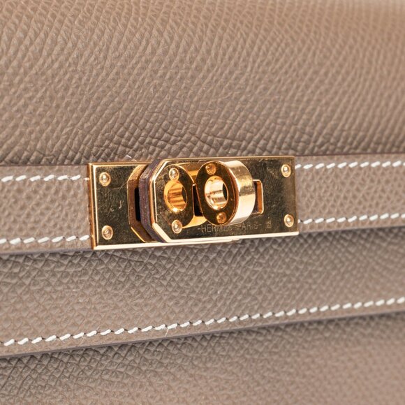 Hermes Kelly To Go Etoupe Epsom Leather GHW Wallet - Picture 8 of 14